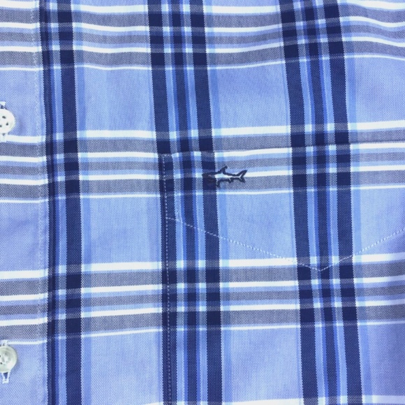 Paul & Shark Yachting blue  checkered cotton shirt Sz 40 made in Italy 🇮🇹 - Picture 5 of 11